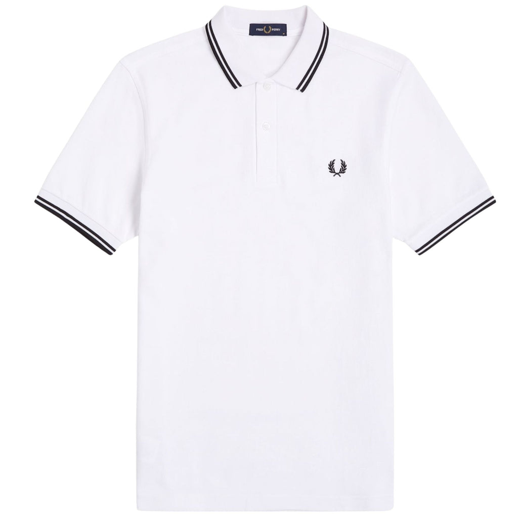 Fred Perry M3600 Twin Tipped Polo Shirt - White