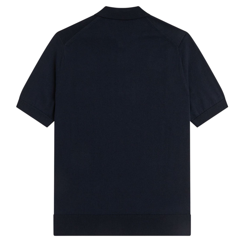 Fred Perry Long Staple Cotton Knitted Shirt - Navy