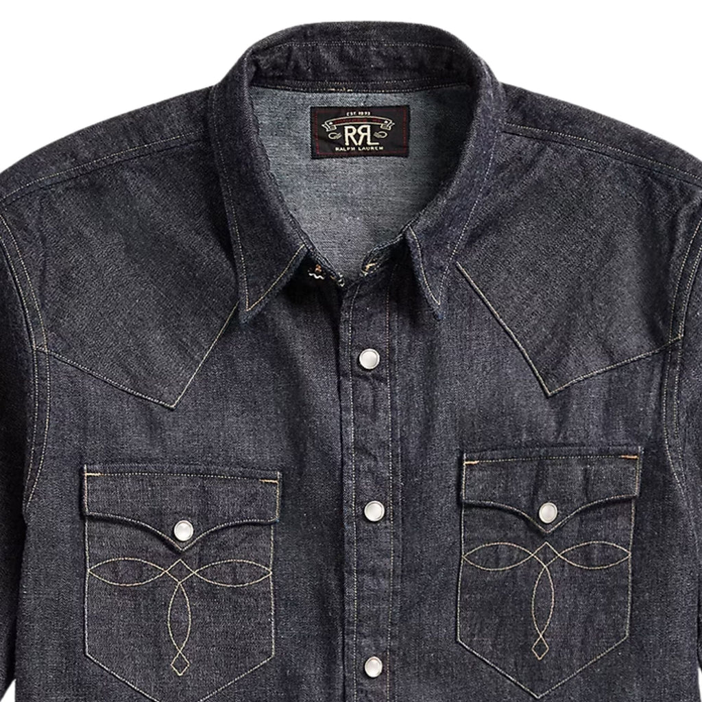 RRL by Ralph Lauren Slim Fit Denim Western Shirt - Rinse