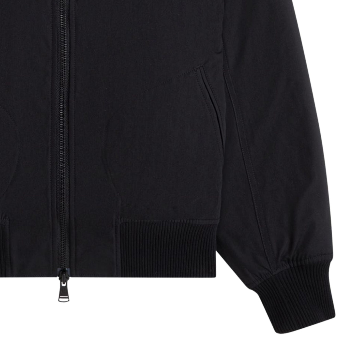 Fred Perry Leather Patch Bomber Jacket - Black