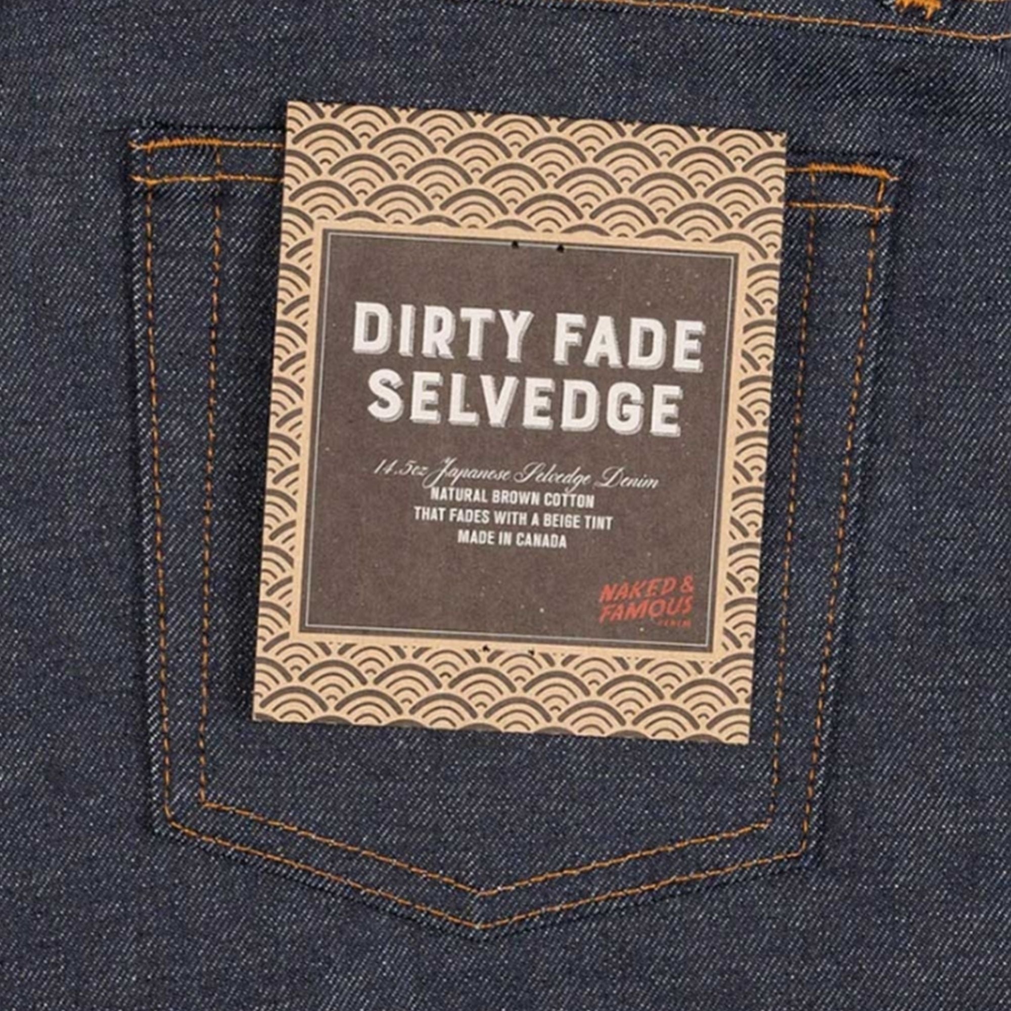 Naked and Famous Denim True Guy Dirty Fade - Indigo