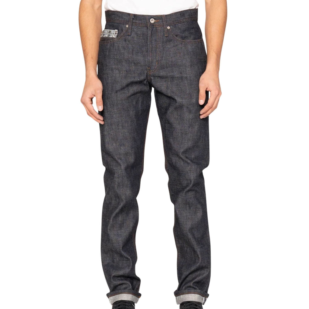 Naked and Famous Denim Weird Guy Love & Peace Selvedge Jeans - Indigo