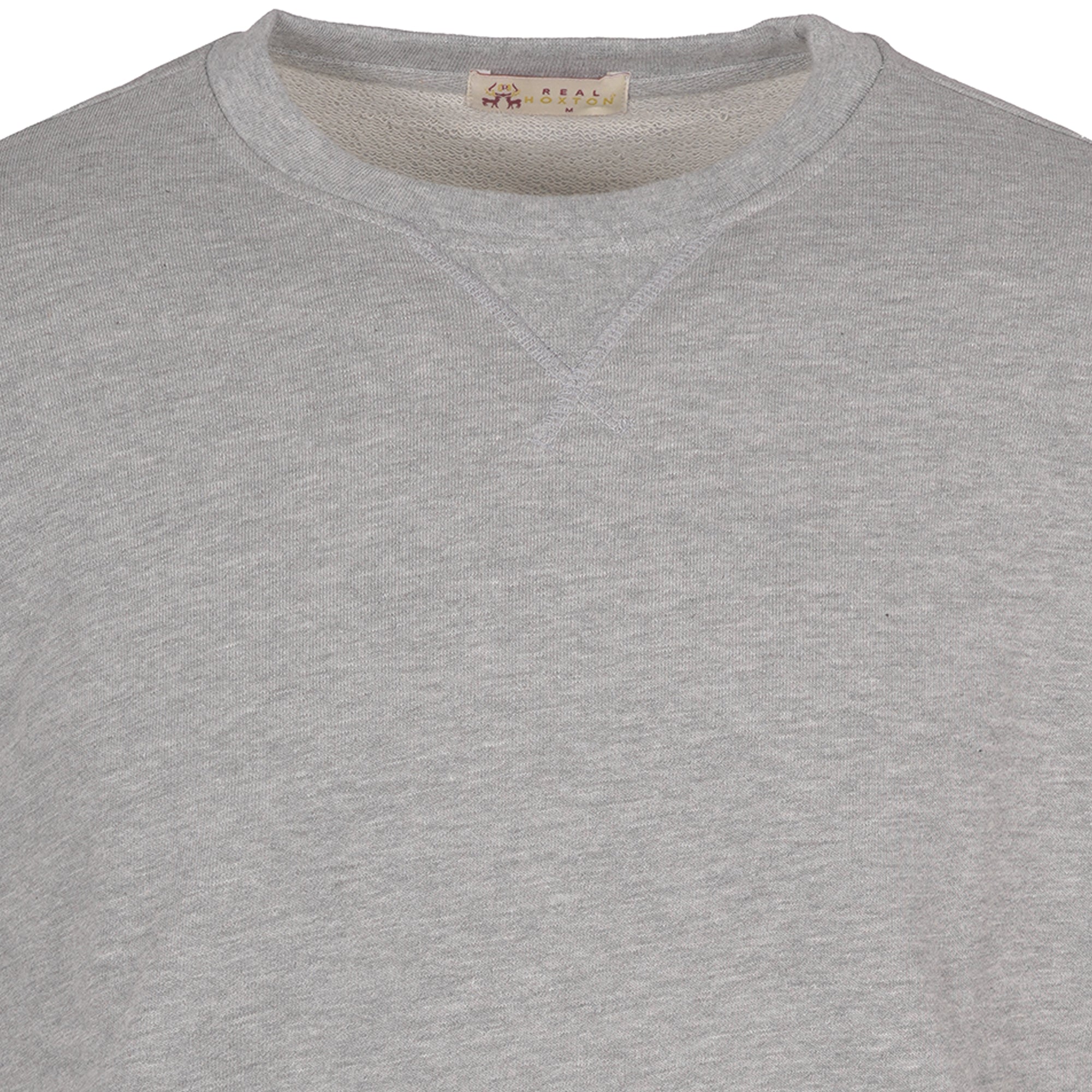 Real Hoxton Loopback Cotton Sweatshirt - Heather Grey