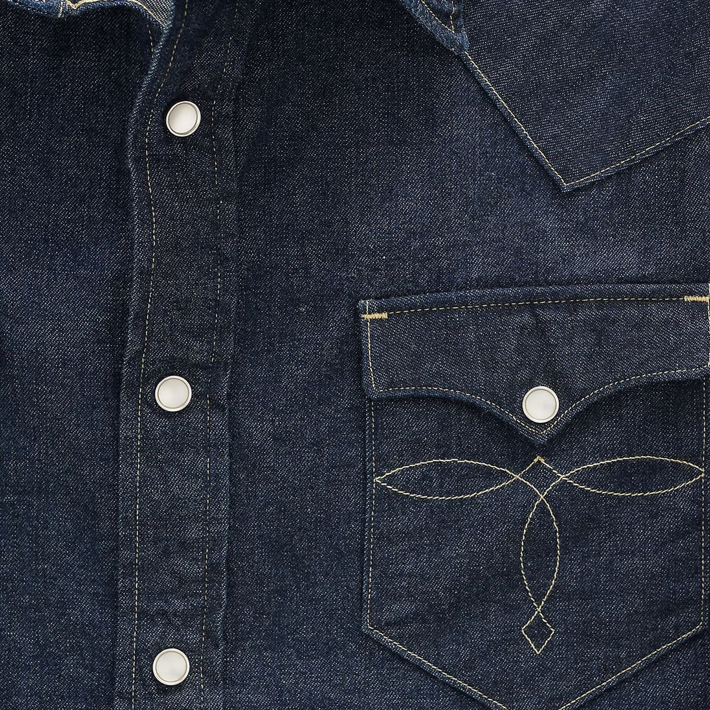 RRL by Ralph Lauren Slim Fit Denim Western Shirt - Rinse