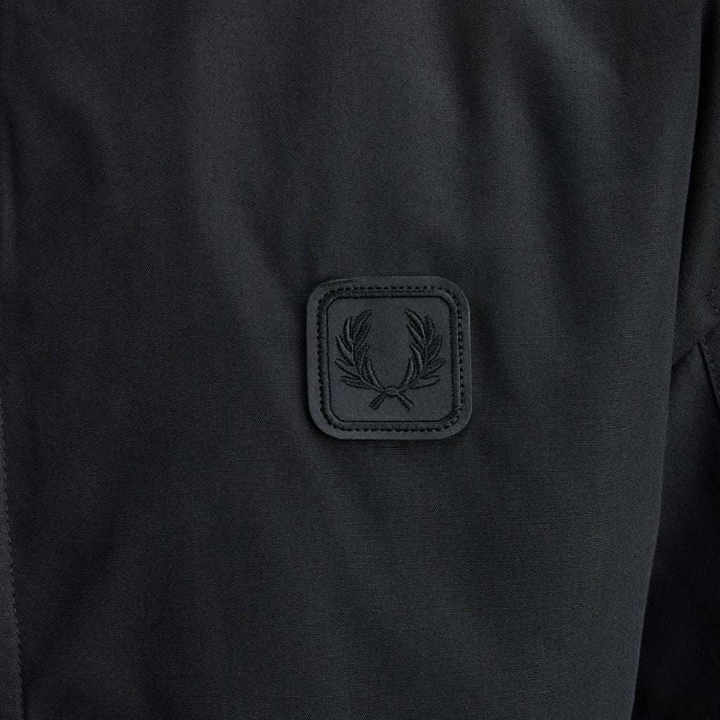 Fred Perry Leather Patch Bomber Jacket - Black