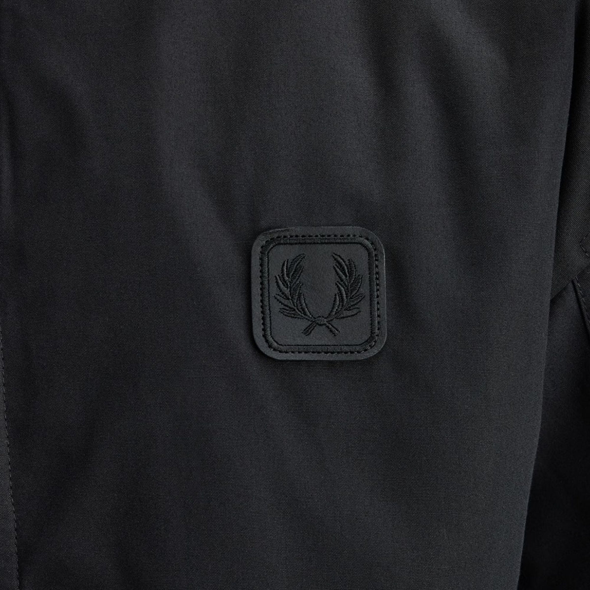 Fred Perry Leather Patch Bomber Jacket - Black