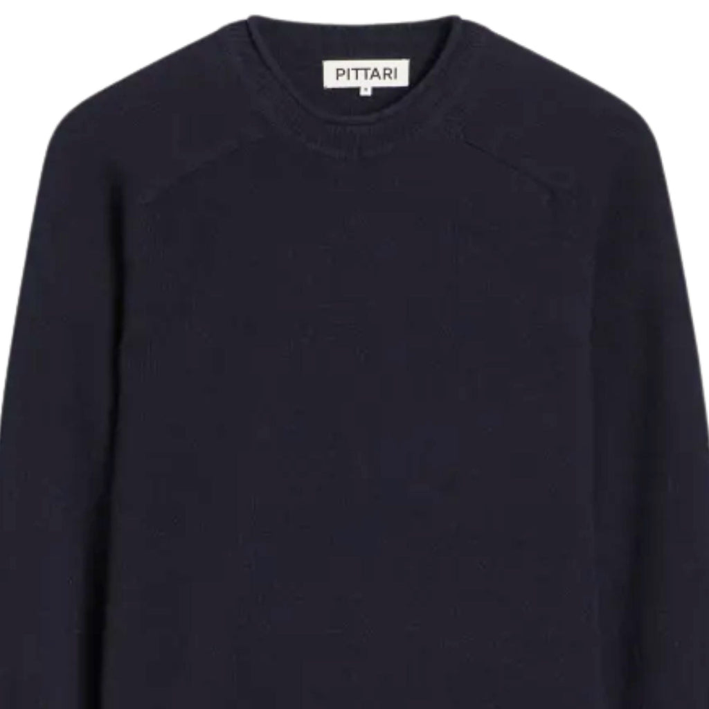 Pittari Usk Lambswool Roll Collar Jumper - Navy