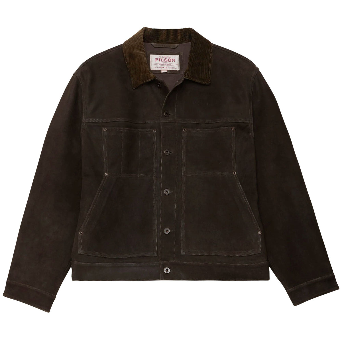 Filson Waxed Suede Short Cruiser - Dark Brown