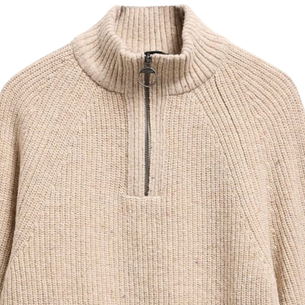 Barbour Fleck Half Zip - Pearl