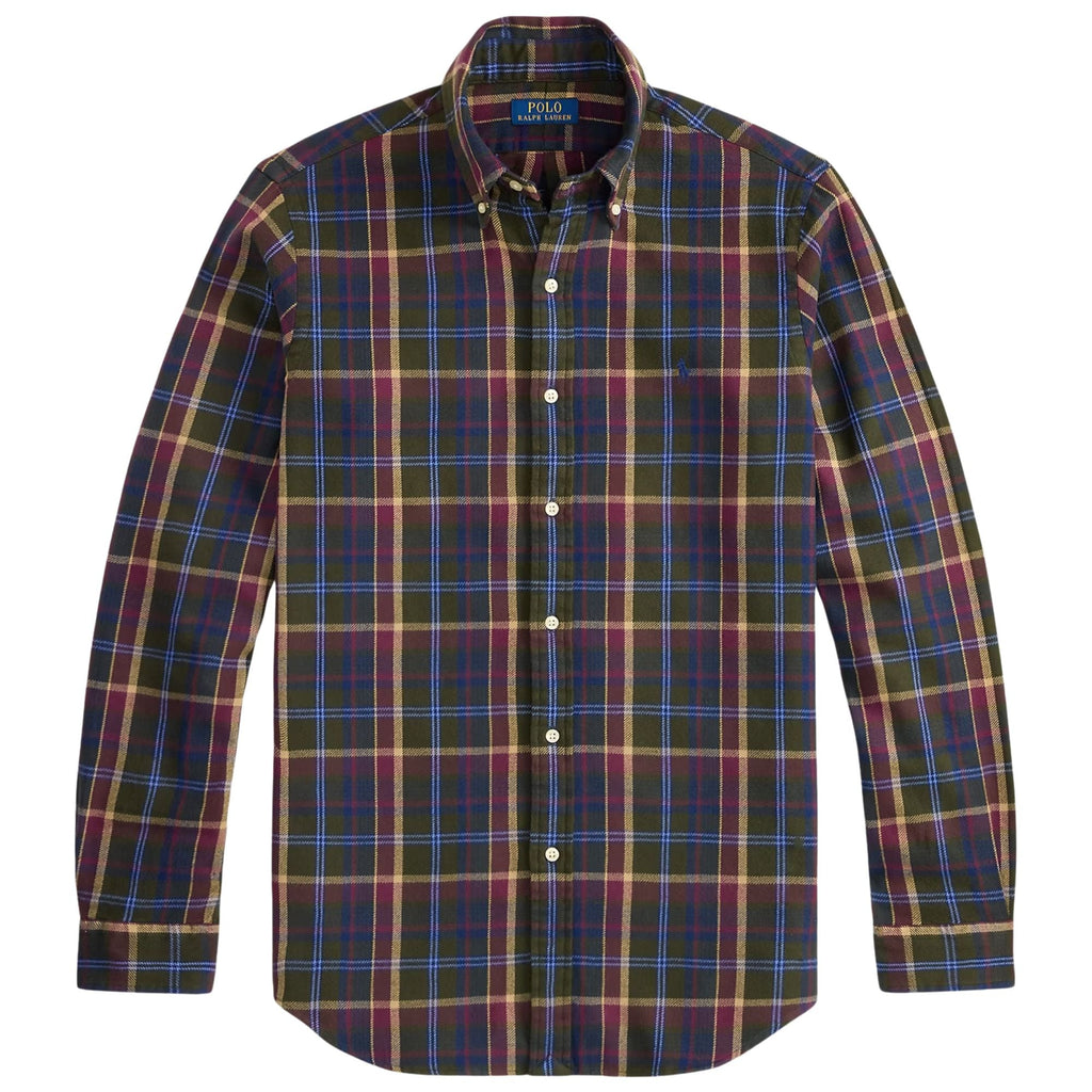 Polo Ralph Lauren Custom Fit Plaid Flannel Shirt - Olive Berry Multi