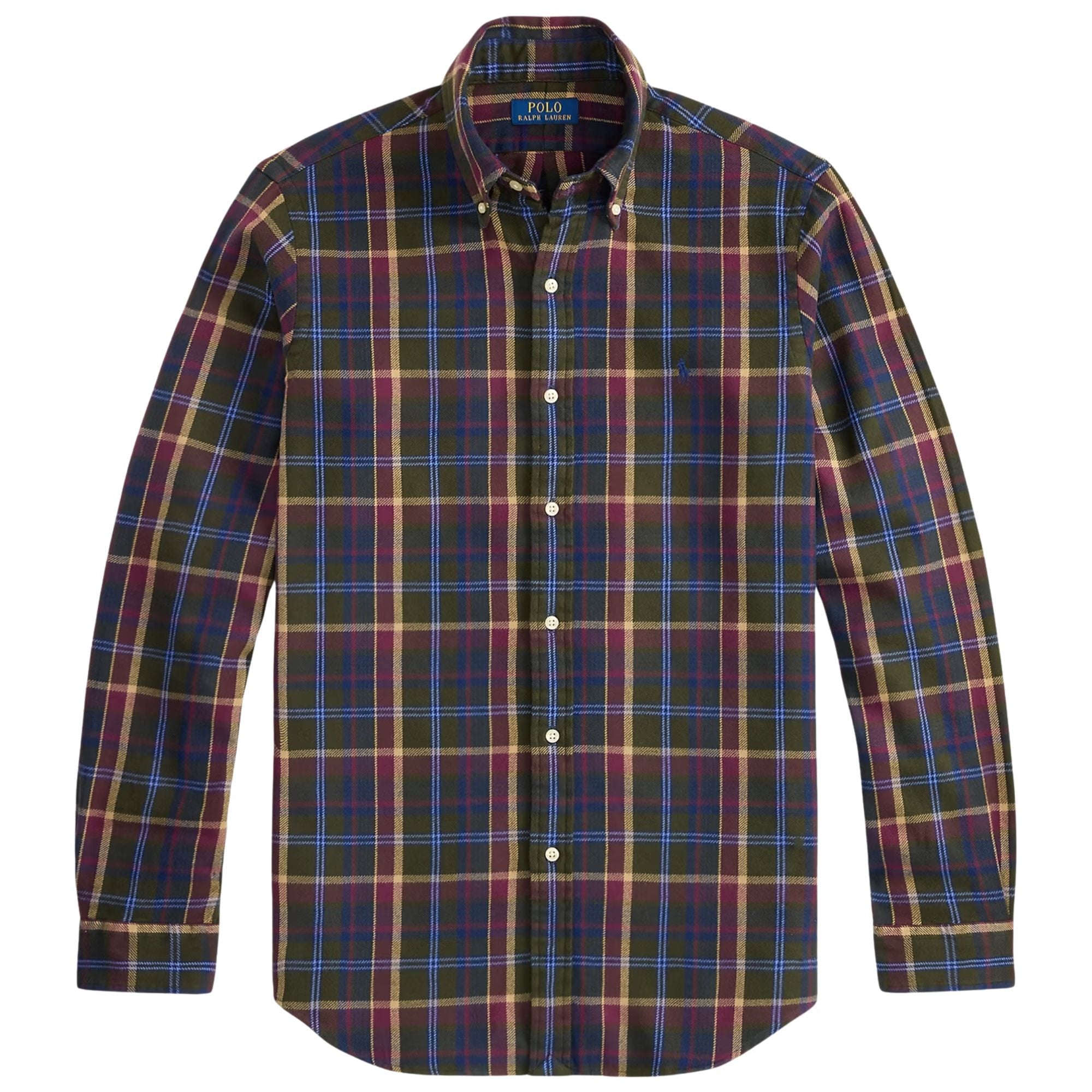 Polo Ralph Lauren Custom Fit Plaid Flannel Shirt - Olive Berry Multi