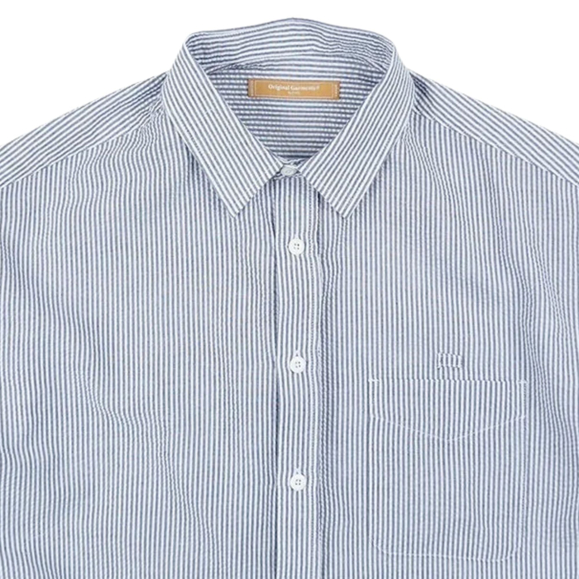 FrizmWORKS OG Stripe Seersucker Shirt - Blue