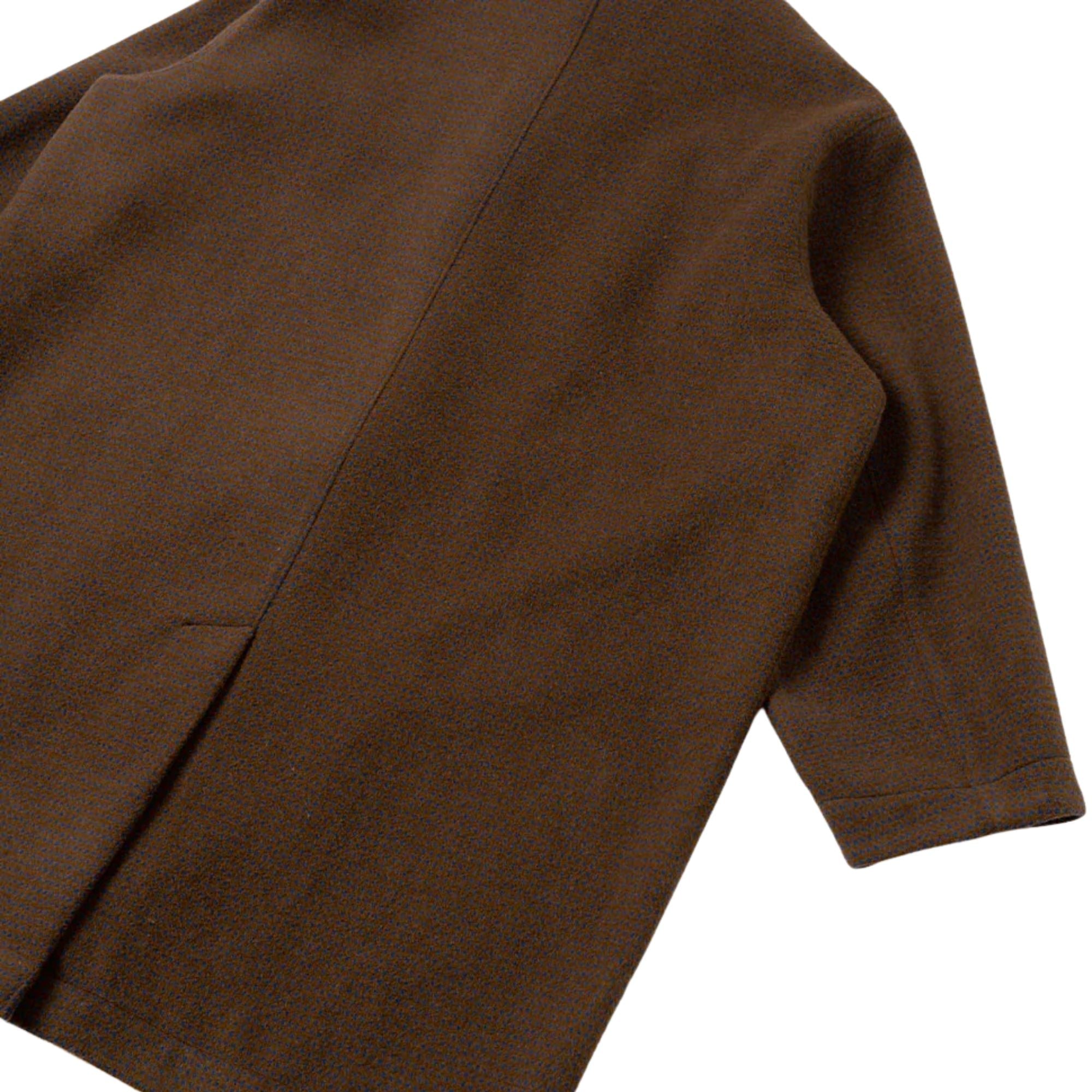 Universal Works Wool Tweed Mix Stan Coat - Navy/Brown