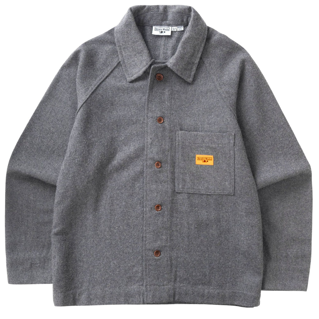 Service Works Flannel FOH Overshirt - Charcoal