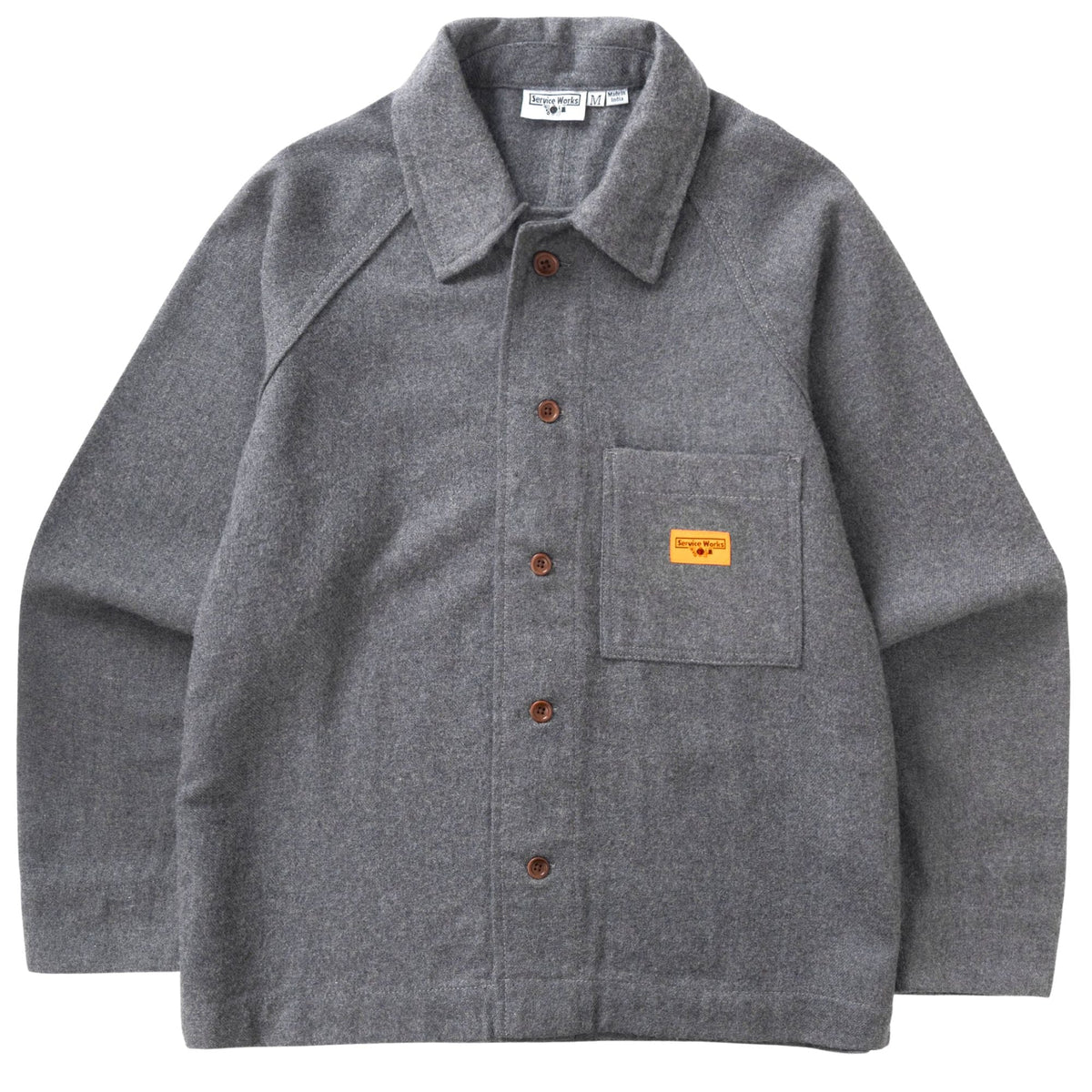 Service Works Flannel FOH Overshirt - Charcoal
