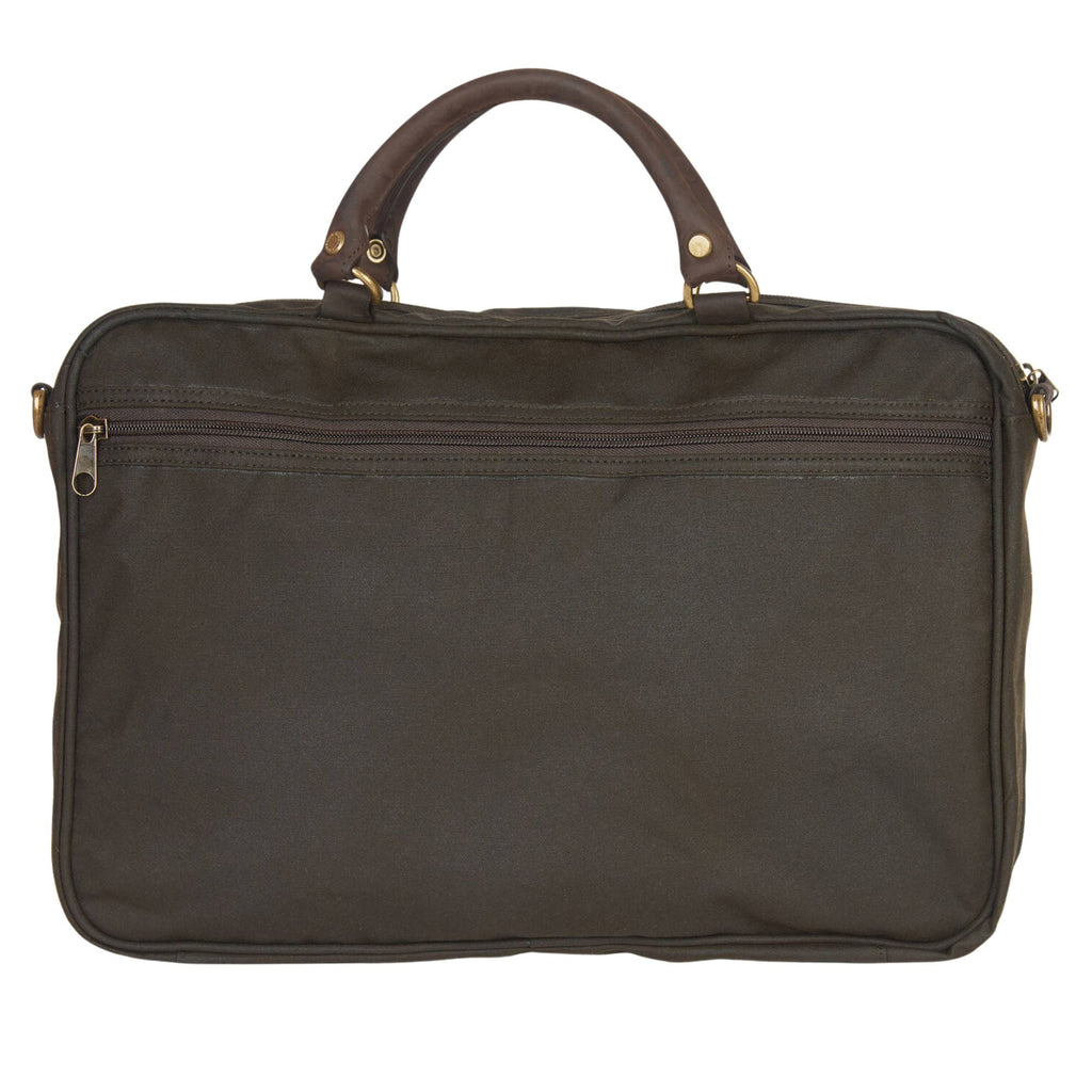 Barbour Wax Leather Briefcase - Olive