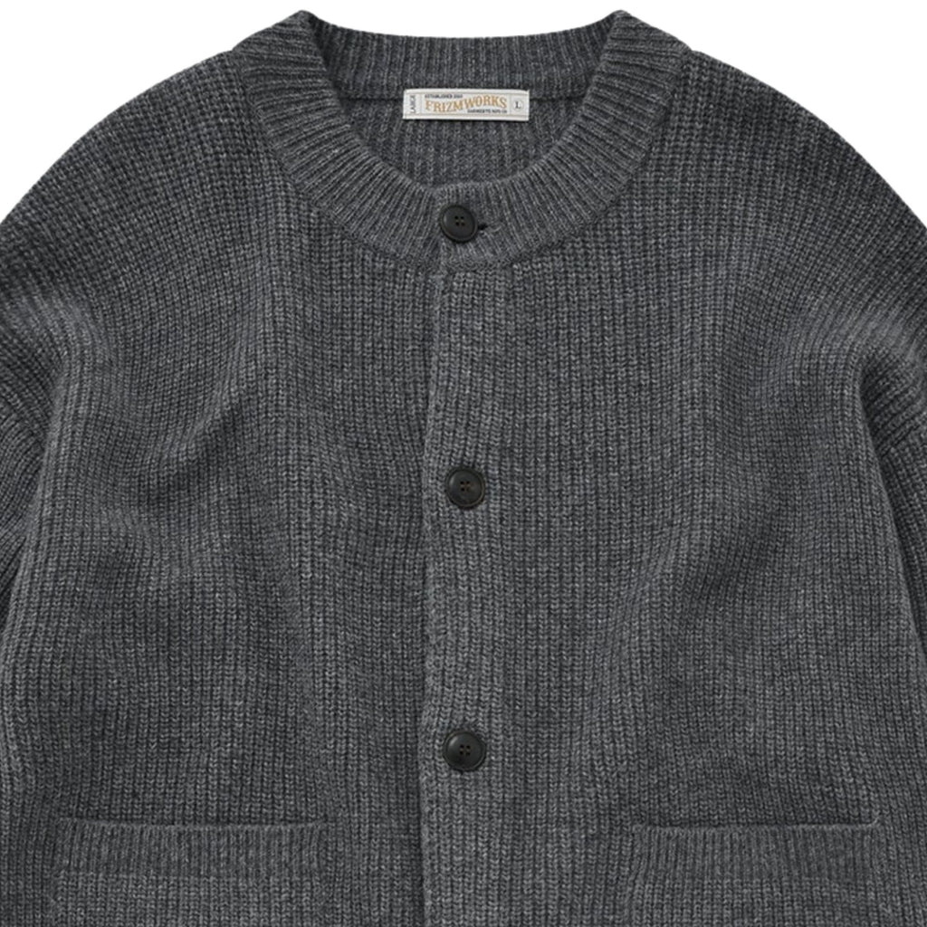 FrizmWORKS	Heavy Wool Round Cardigan - Dark Gray