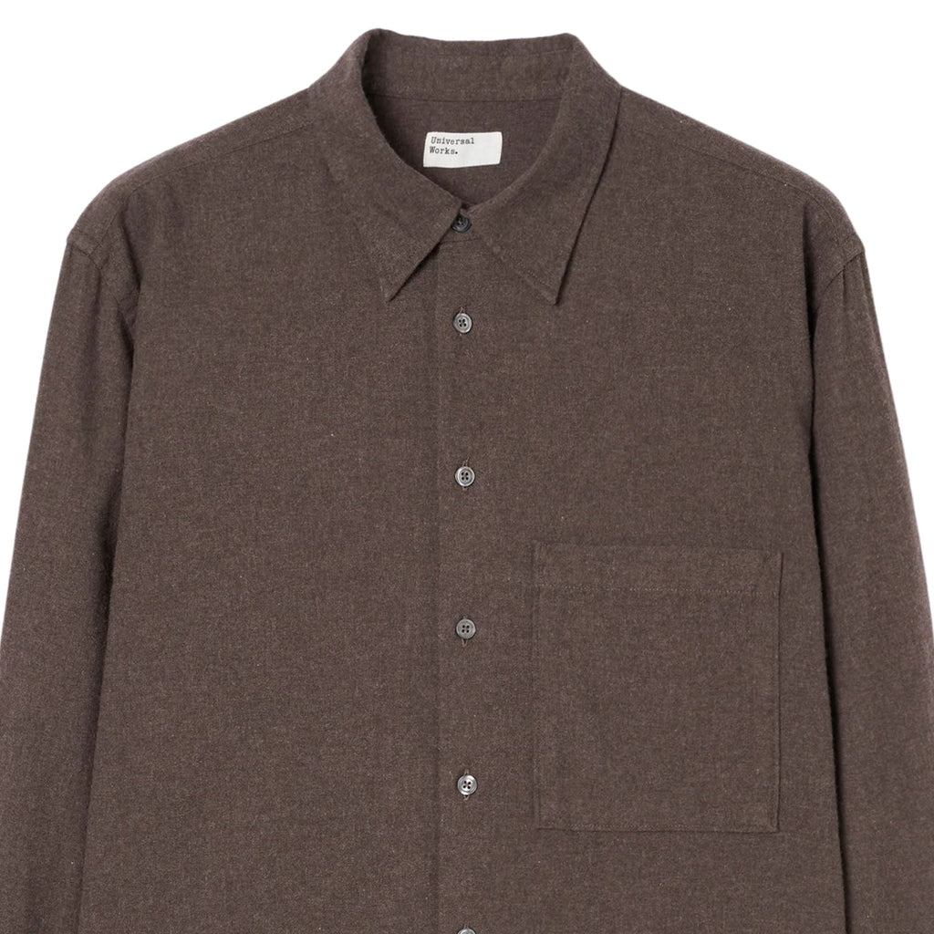 Universal Works Brushed Flannel Square Pocket Shirt - Brown