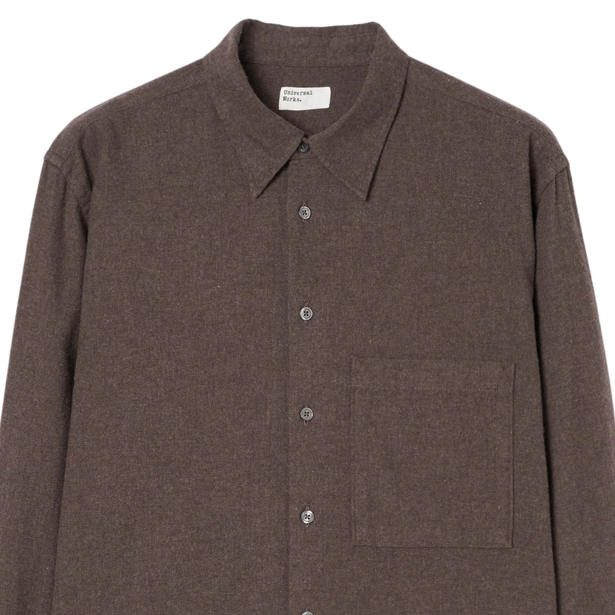 Universal Works Brushed Flannel Square Pocket Shirt - Brown