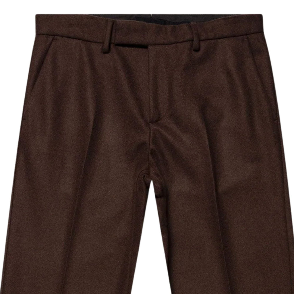 Sunspel Boiled Wool Trousers - Truffle