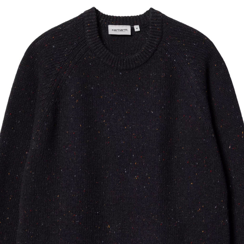 Carhartt WIP Anglistic Sweater - Speckled Dark Navy