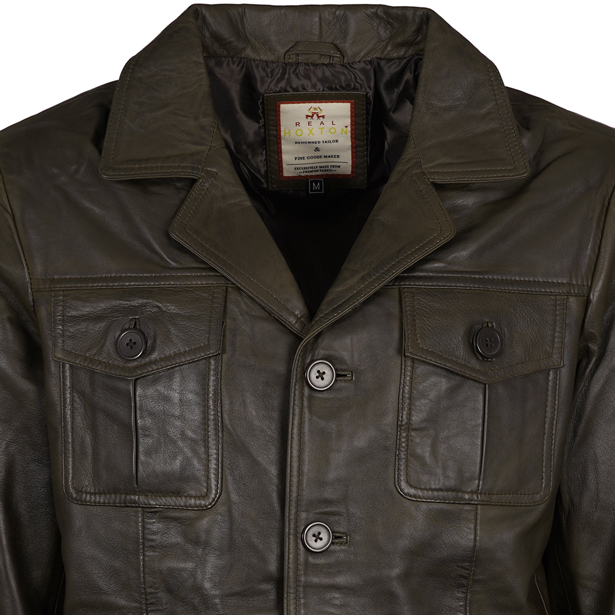 Real Hoxton Safari Leather Jacket - Brown