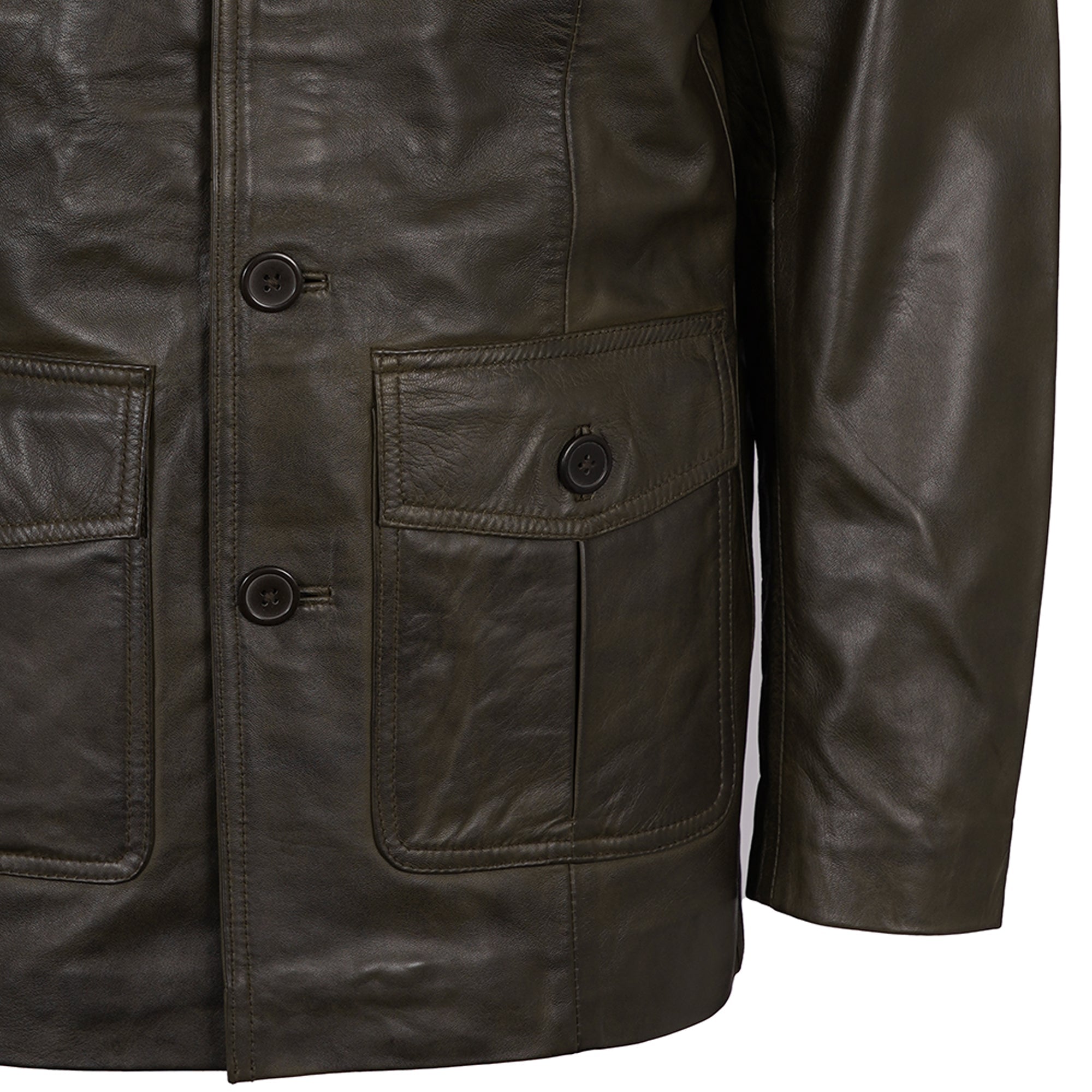 Real Hoxton Safari Leather Jacket - Brown
