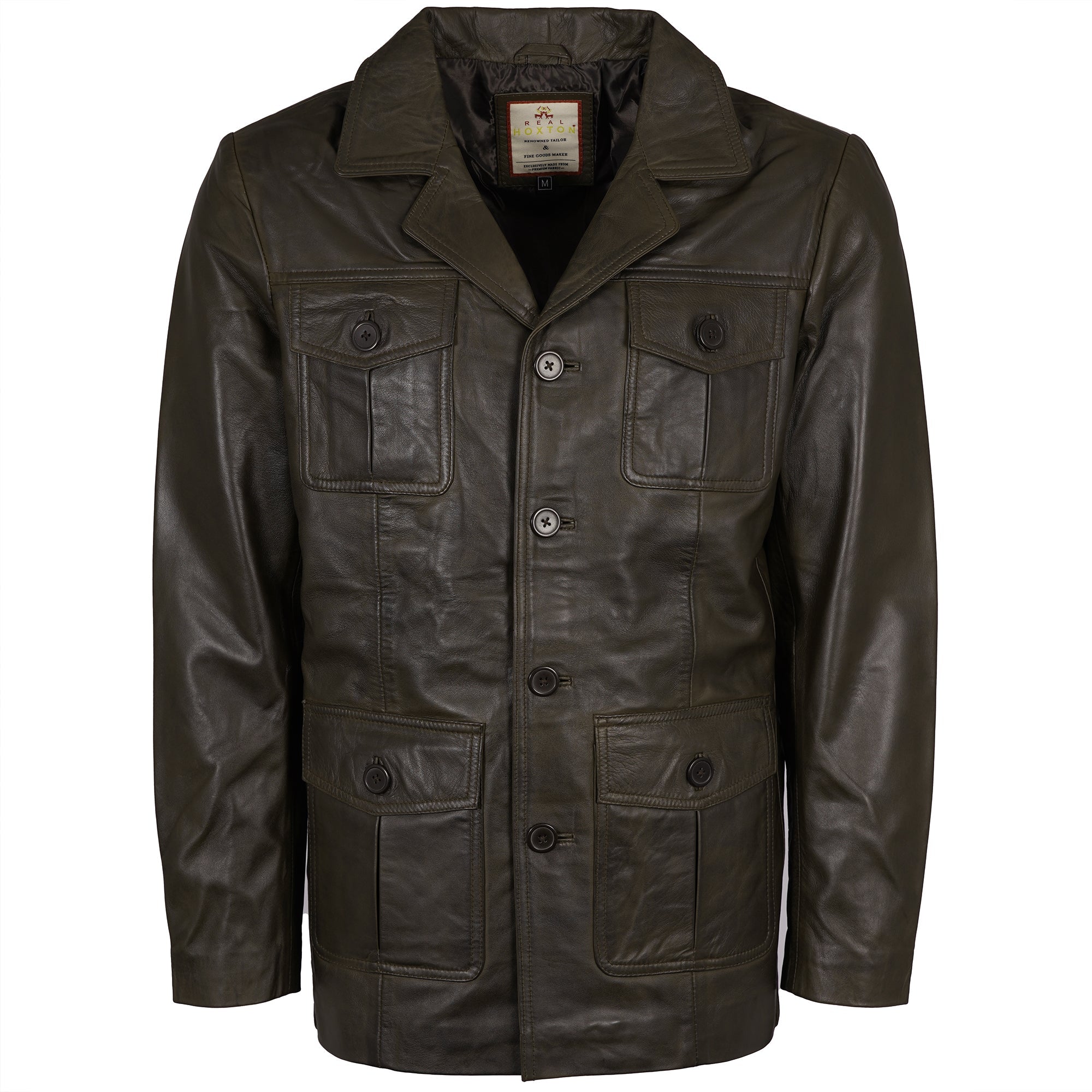 Real Hoxton Safari Leather Jacket - Brown