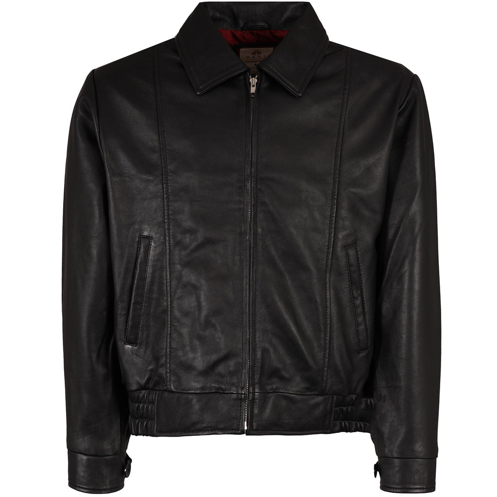 Real Hoxton Leather Gab Jacket - Black