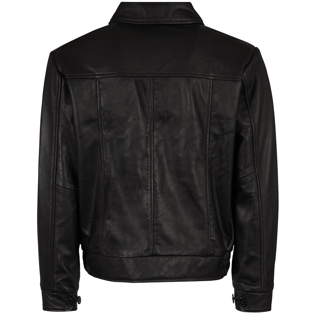 Real Hoxton Leather Gab Jacket - Black