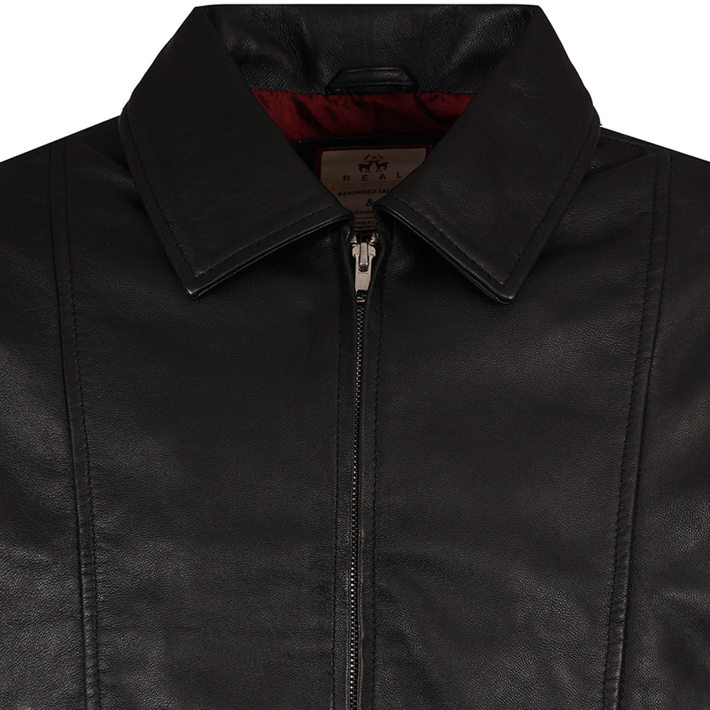 Real Hoxton Leather Gab Jacket - Black