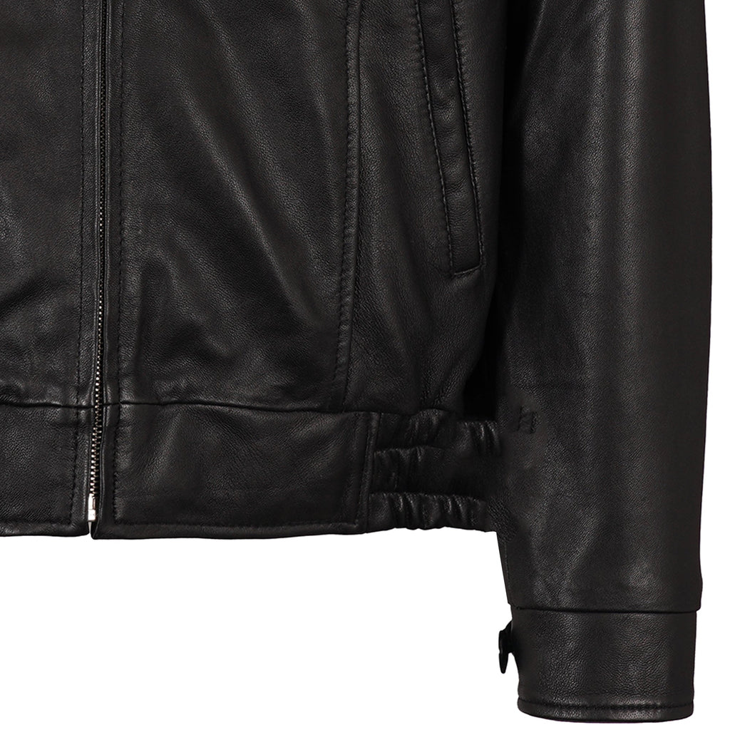 Real Hoxton Leather Gab Jacket - Black