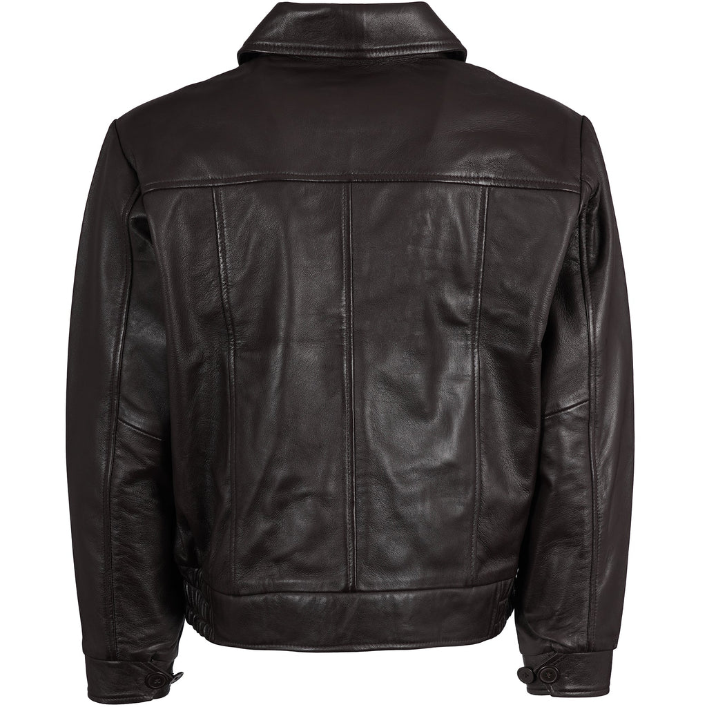 Real Hoxton Leather Gab Jacket - Brown