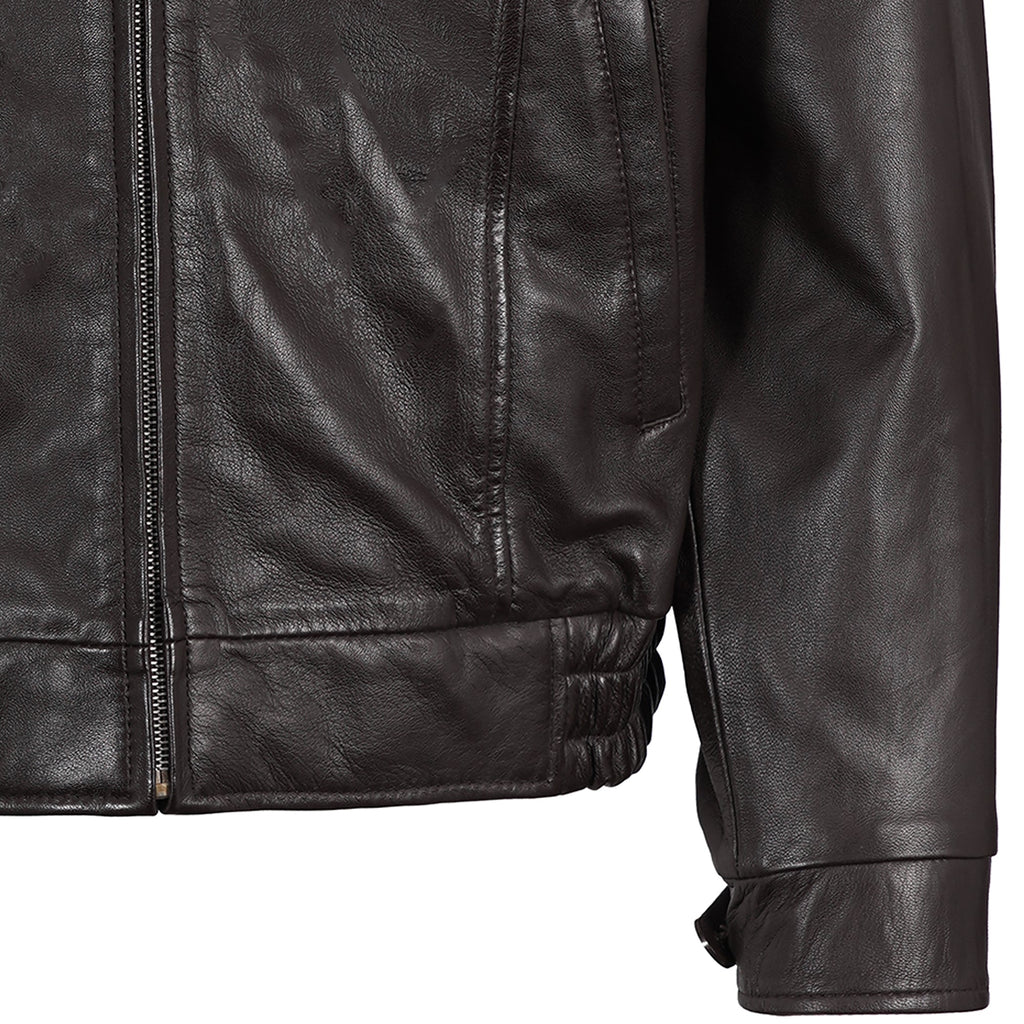 Real Hoxton Leather Gab Jacket - Brown