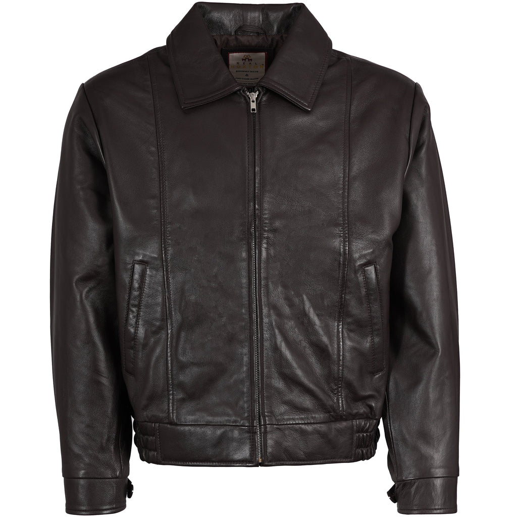 Real Hoxton Leather Gab Jacket - Brown
