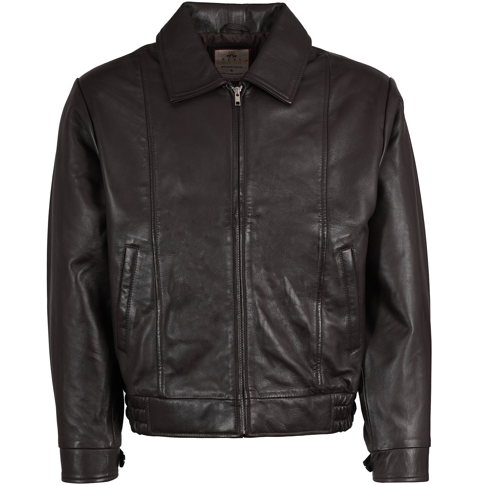 Real Hoxton Leather Gab Jacket - Brown