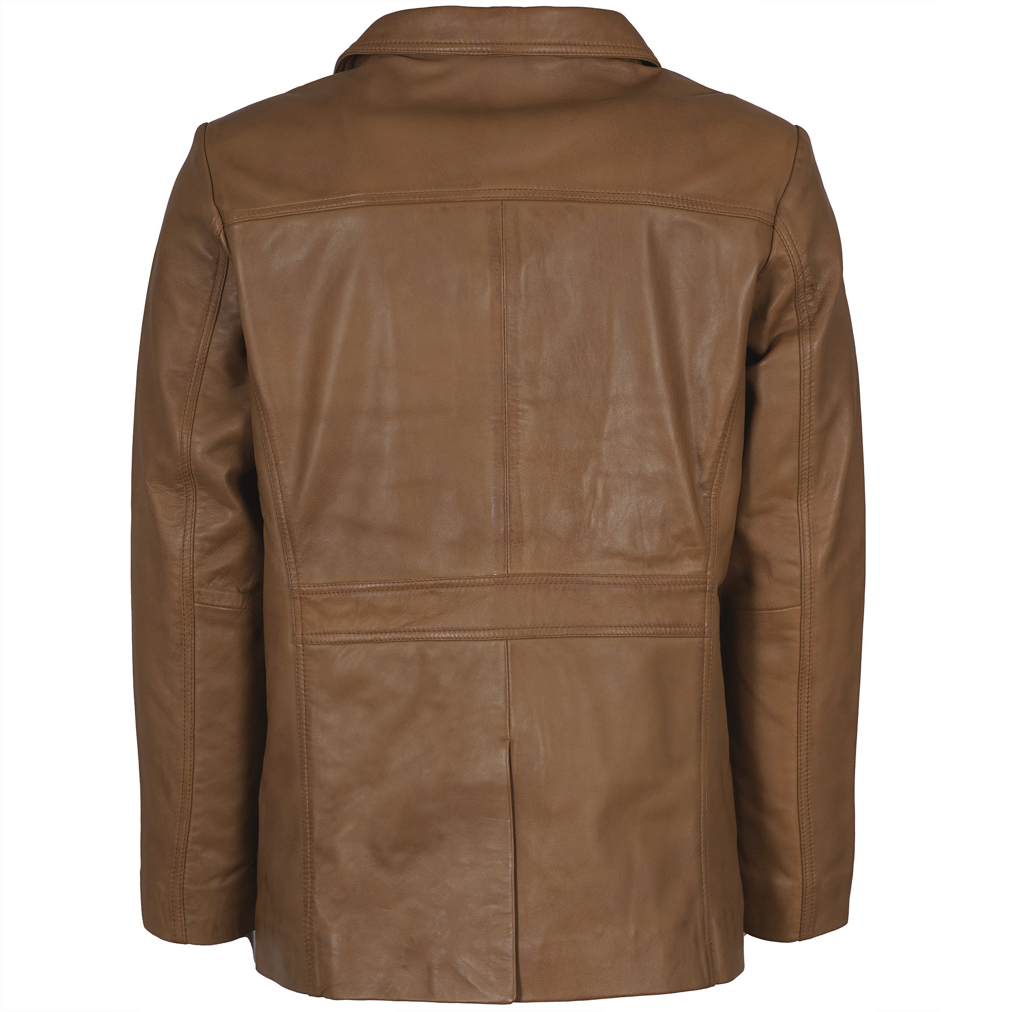 Leather Reefer Jacket - Tan
