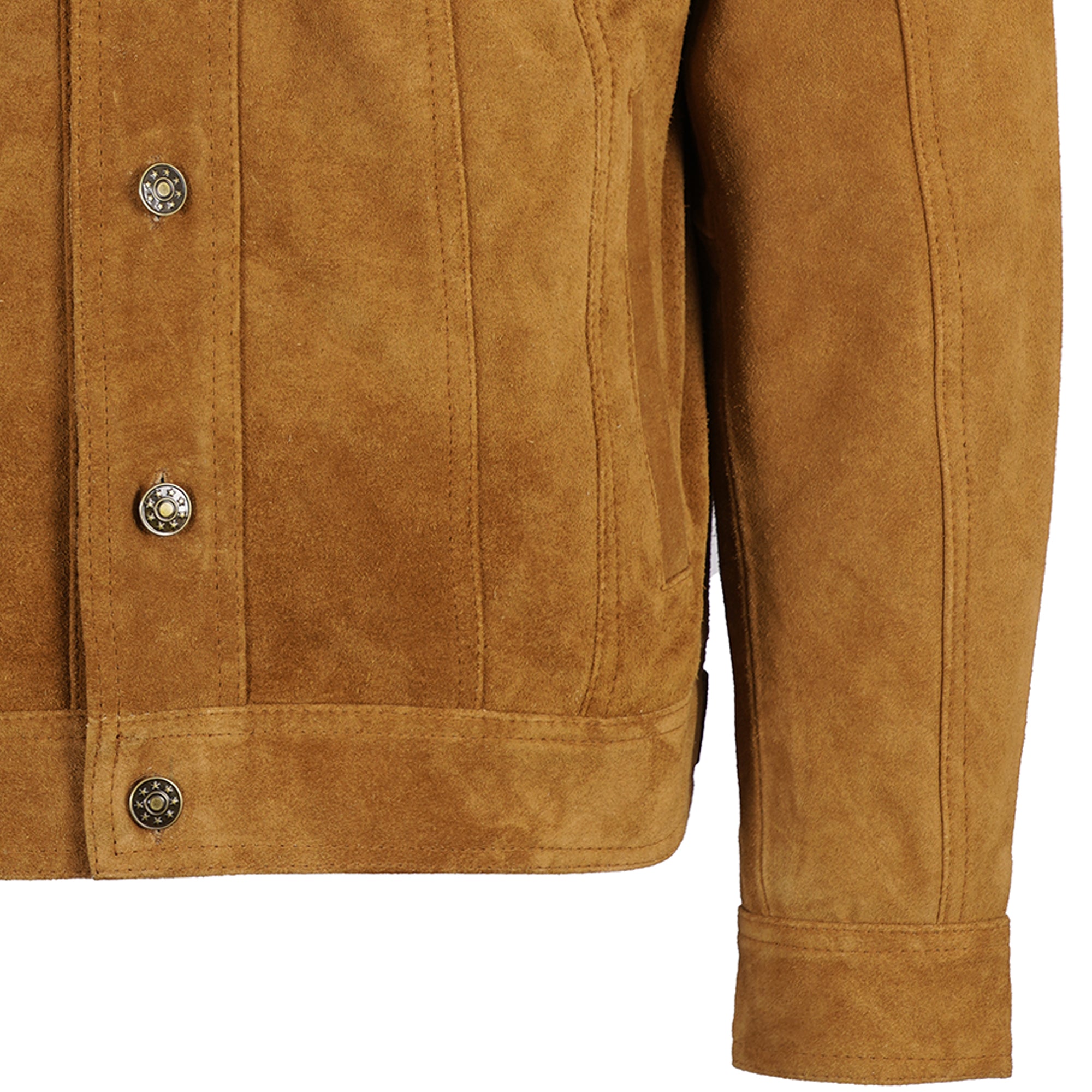 Suede Trucker Jacket - Tan