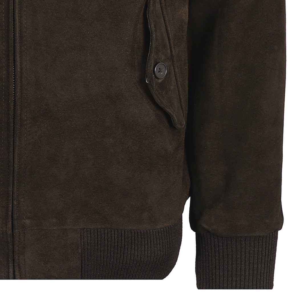 Real Hoxton Suede Harrington Jacket - Brown