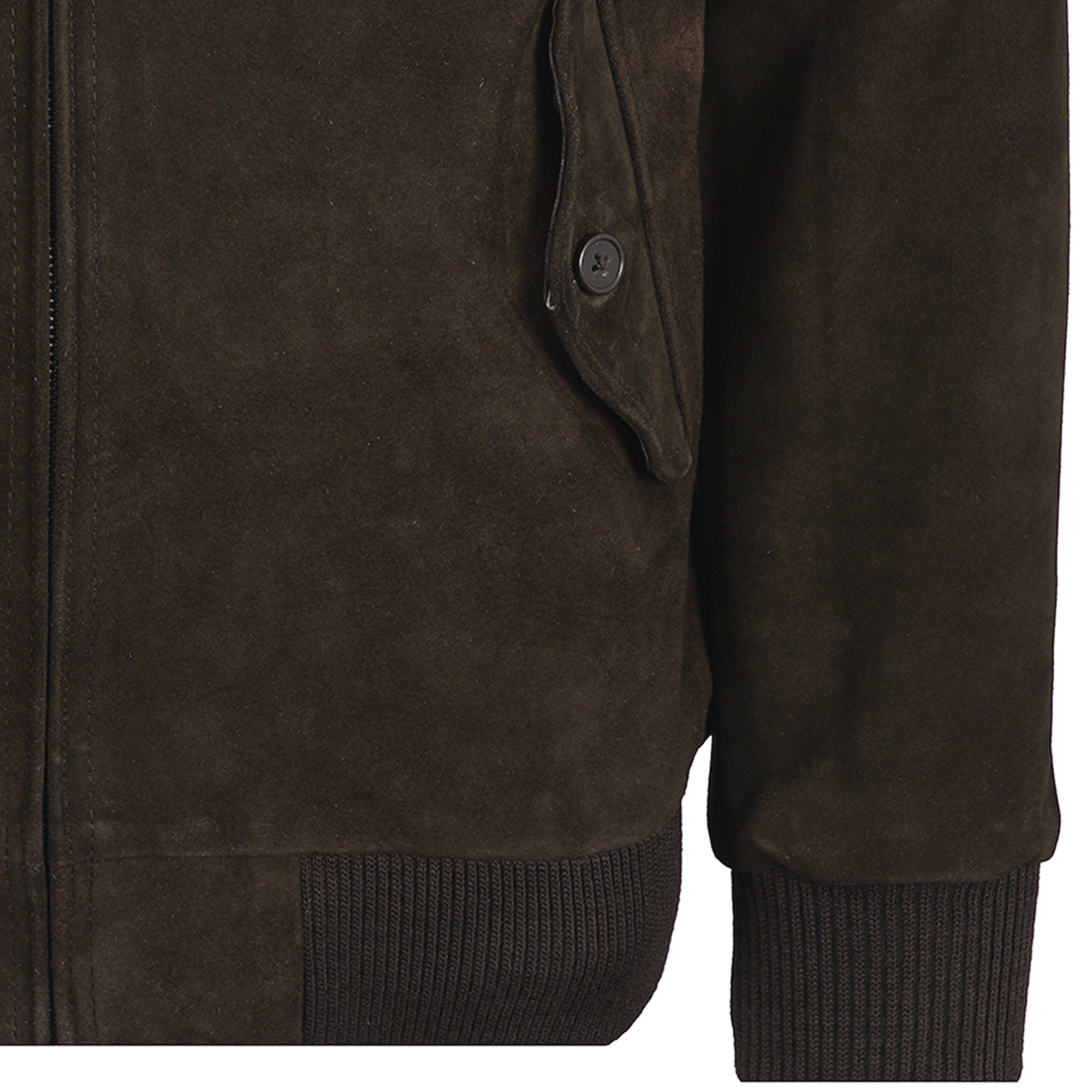 Suede Harrington Jacket - Brown