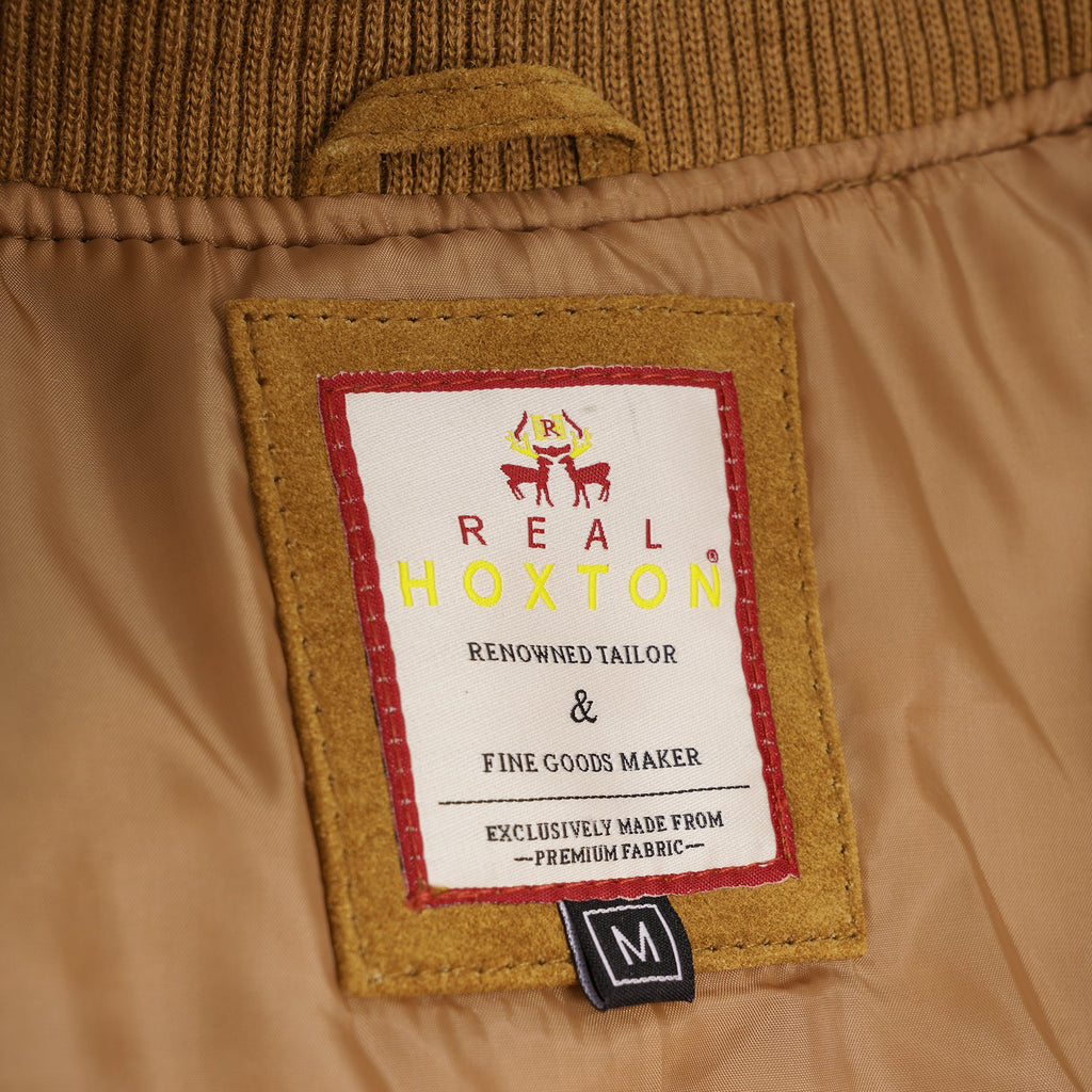 Real Hoxton Suede Bomber Jacket - Tan