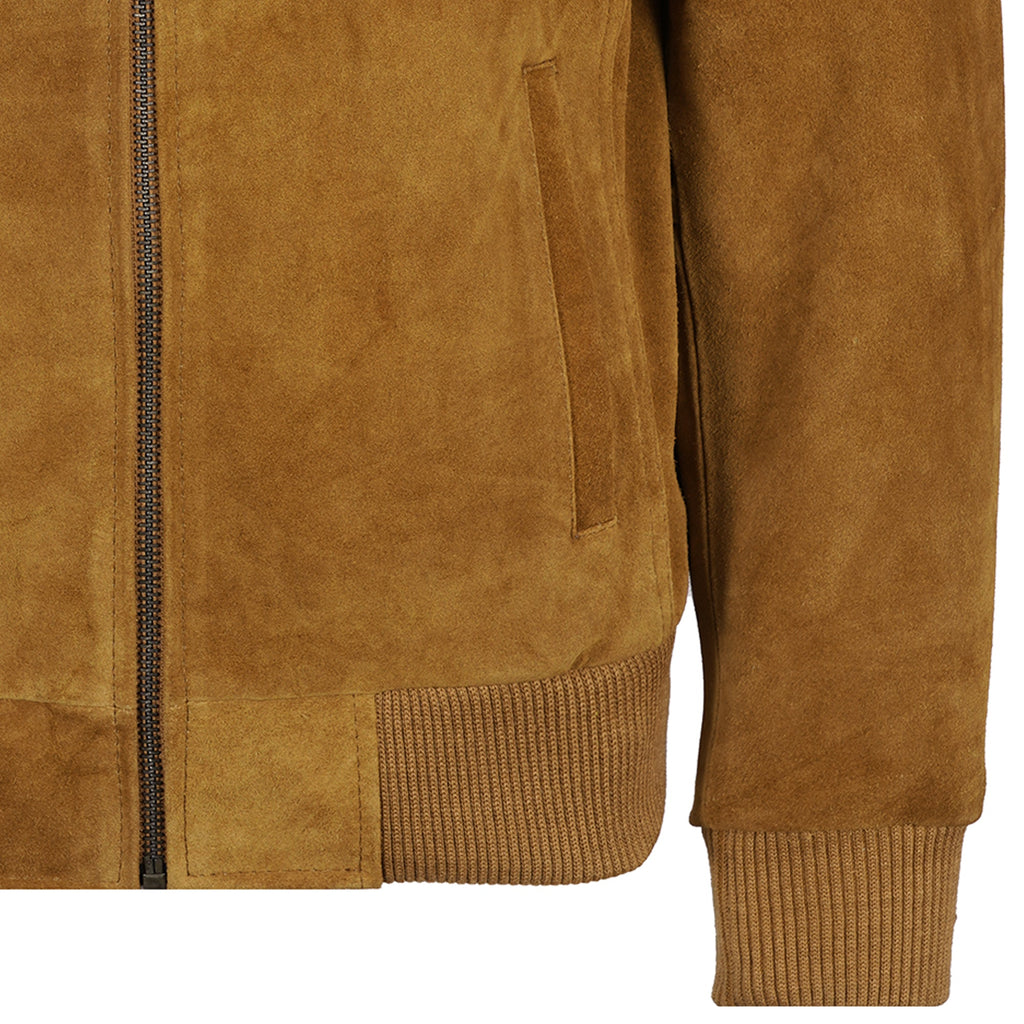Real Hoxton Suede Bomber Jacket - Tan