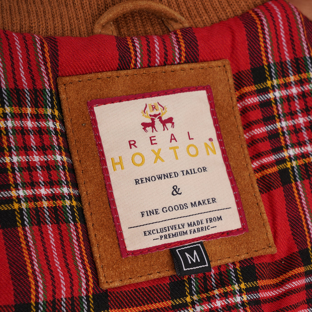 Real Hoxton Suede Harrington Jacket - Tan