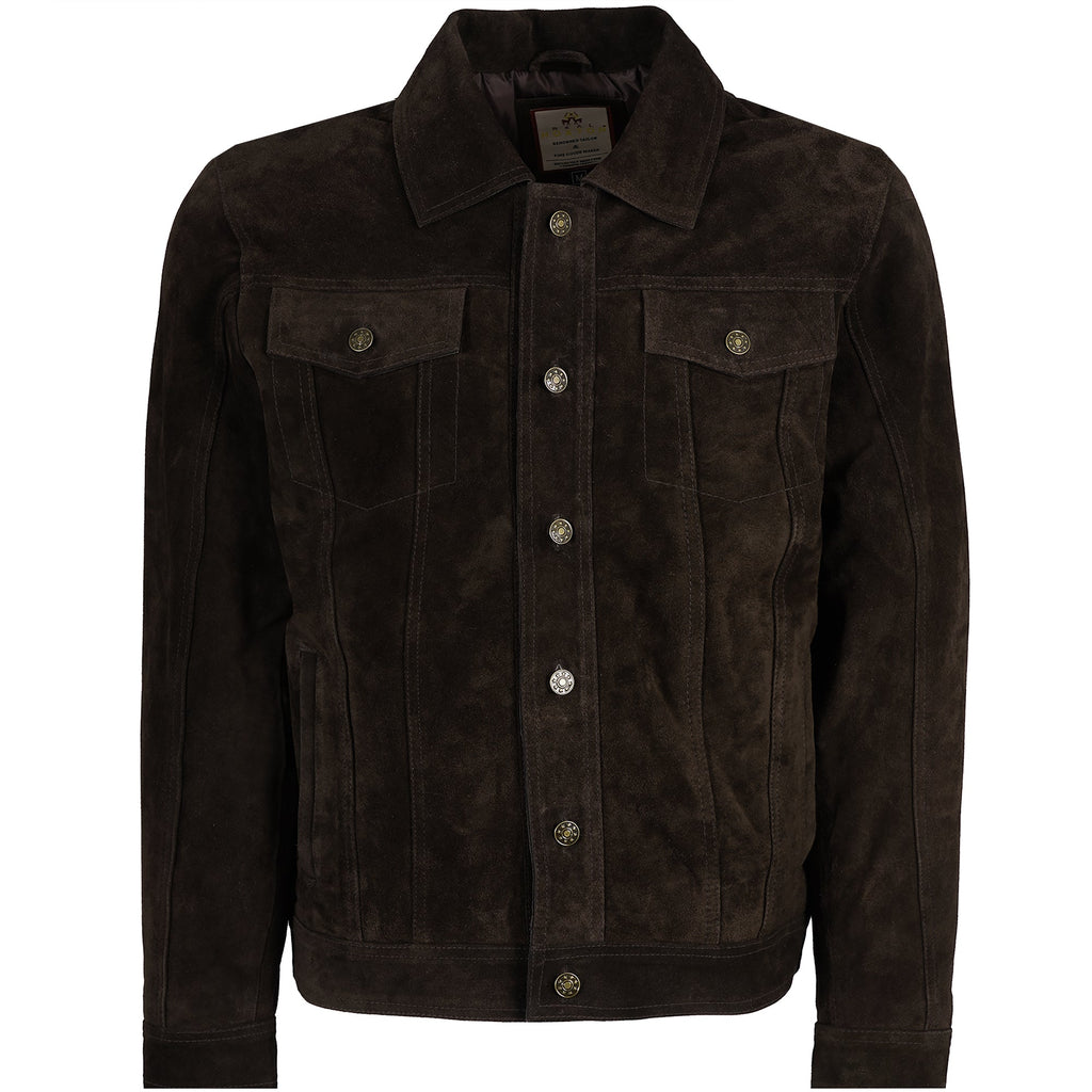 Real Hoxton Suede Trucker Jacket - Brown