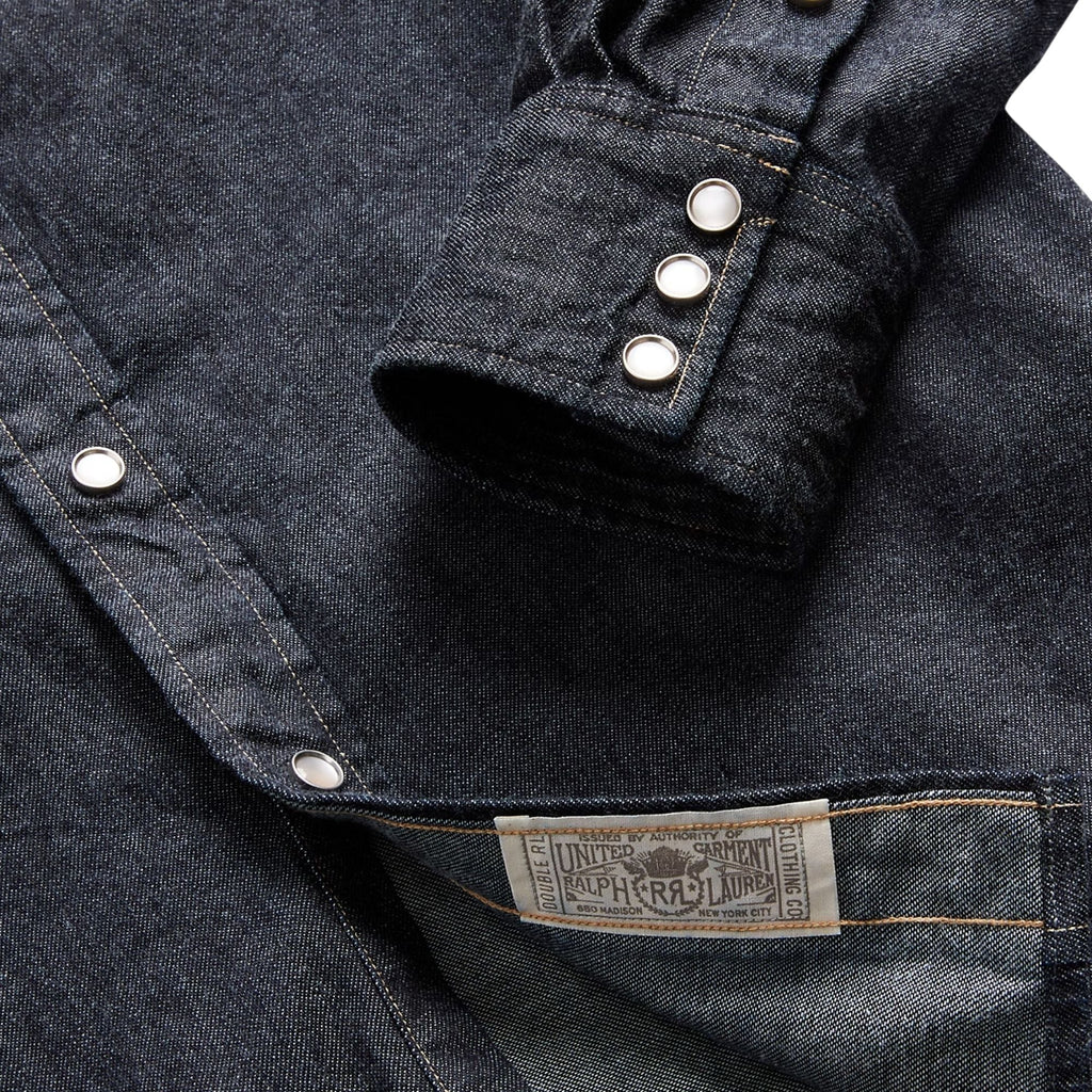 RRL by Ralph Lauren Slim Fit Denim Western Shirt - Rinse