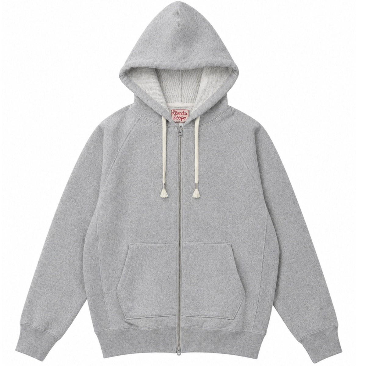 Wonder Looper Double Heavyweight French Terry Zip Hoodie - Heather Grey
