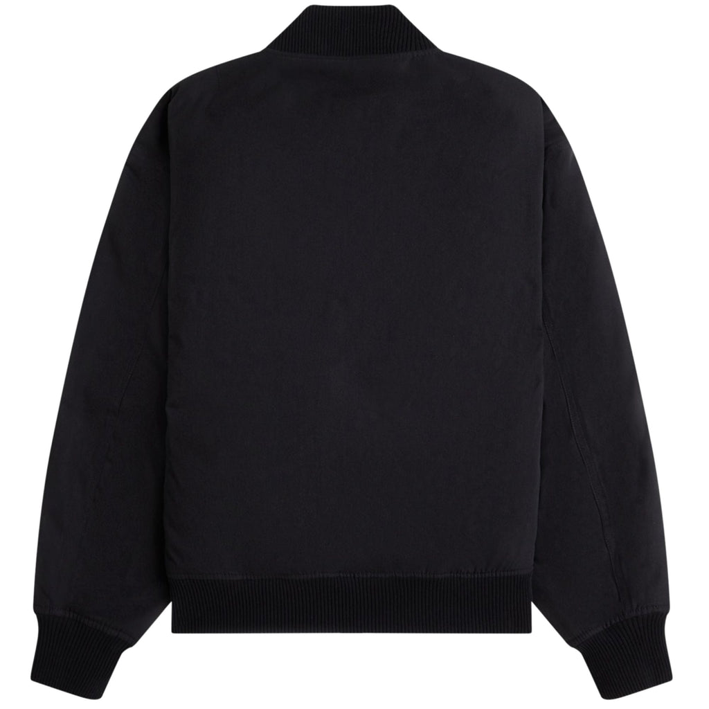 Fred Perry Leather Patch Bomber Jacket - Black