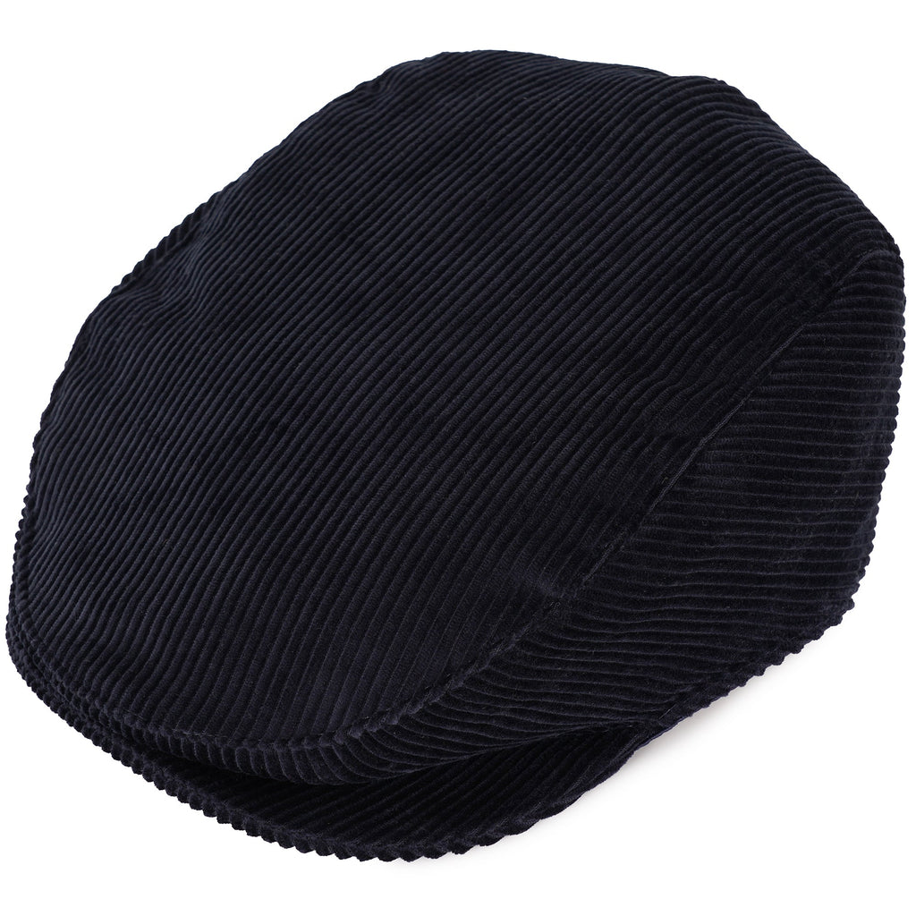 Dents Corduroy Flat Cap - Navy