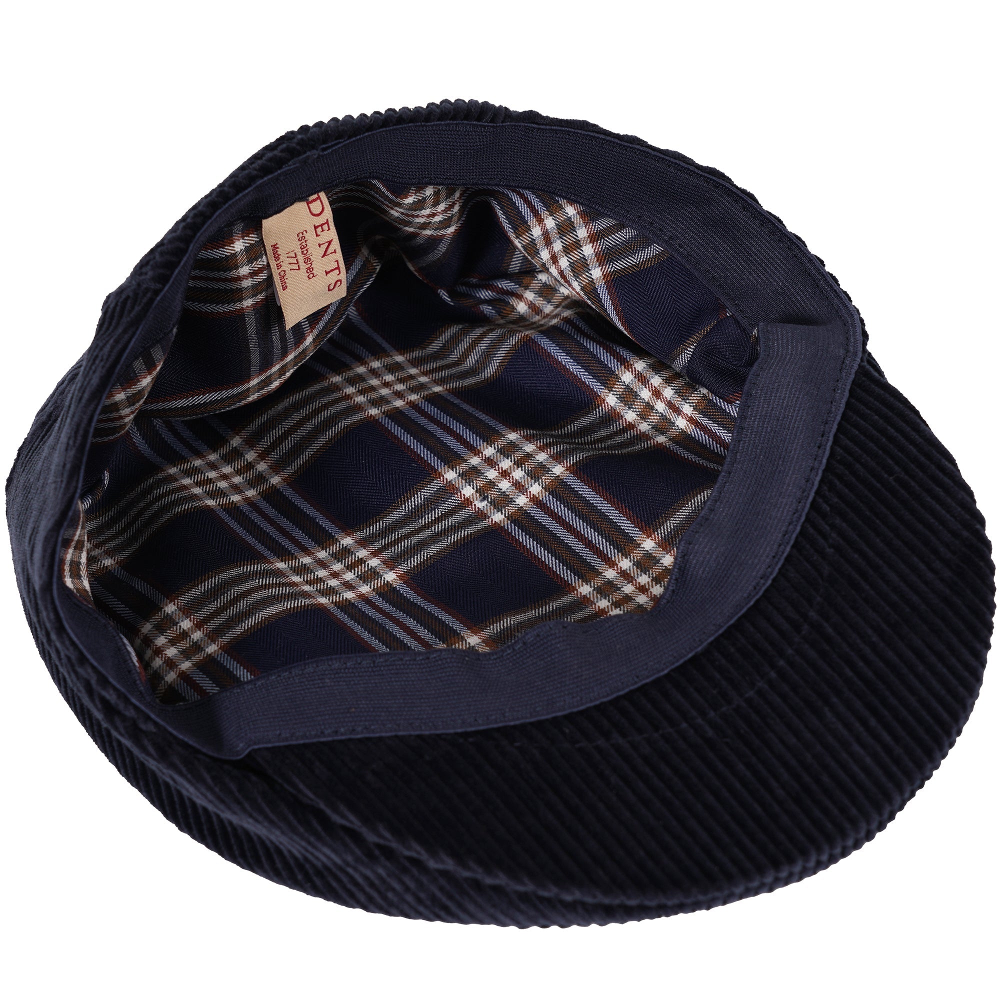 Dents Corduroy Flat Cap - Navy