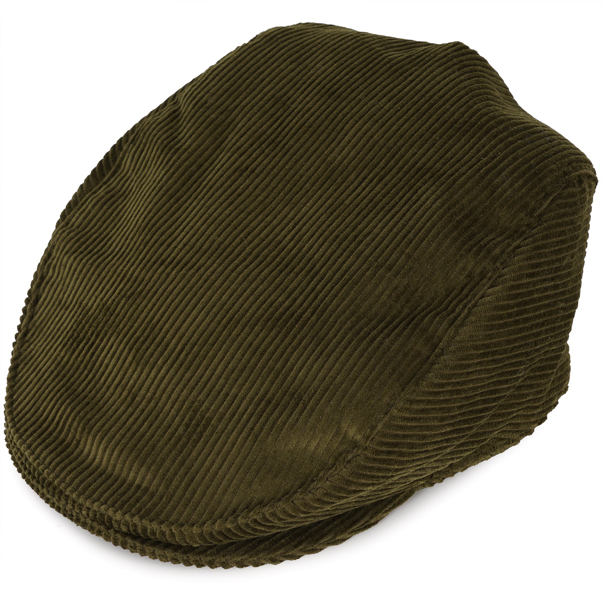 Dents Corduroy Flat Cap - Olive